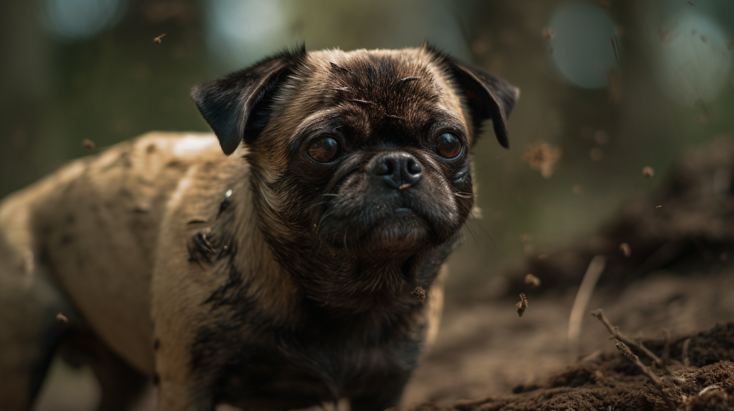 A dog with a mite infestation