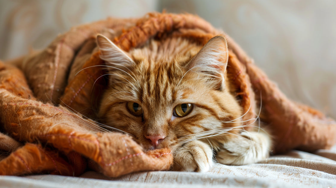 a cute cat that feels sick