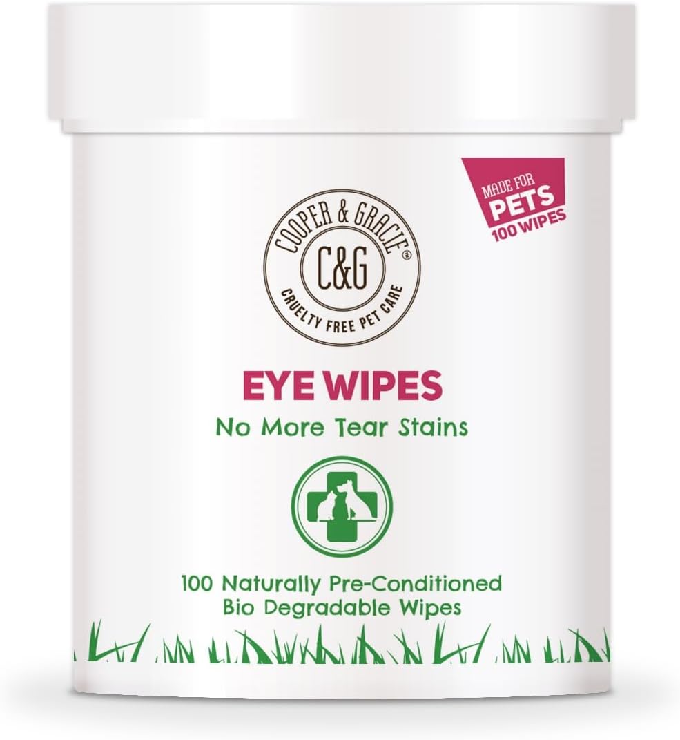 Dog Eye Wipes - 100 Biodegradable Pre-soaked Textured Wipes
