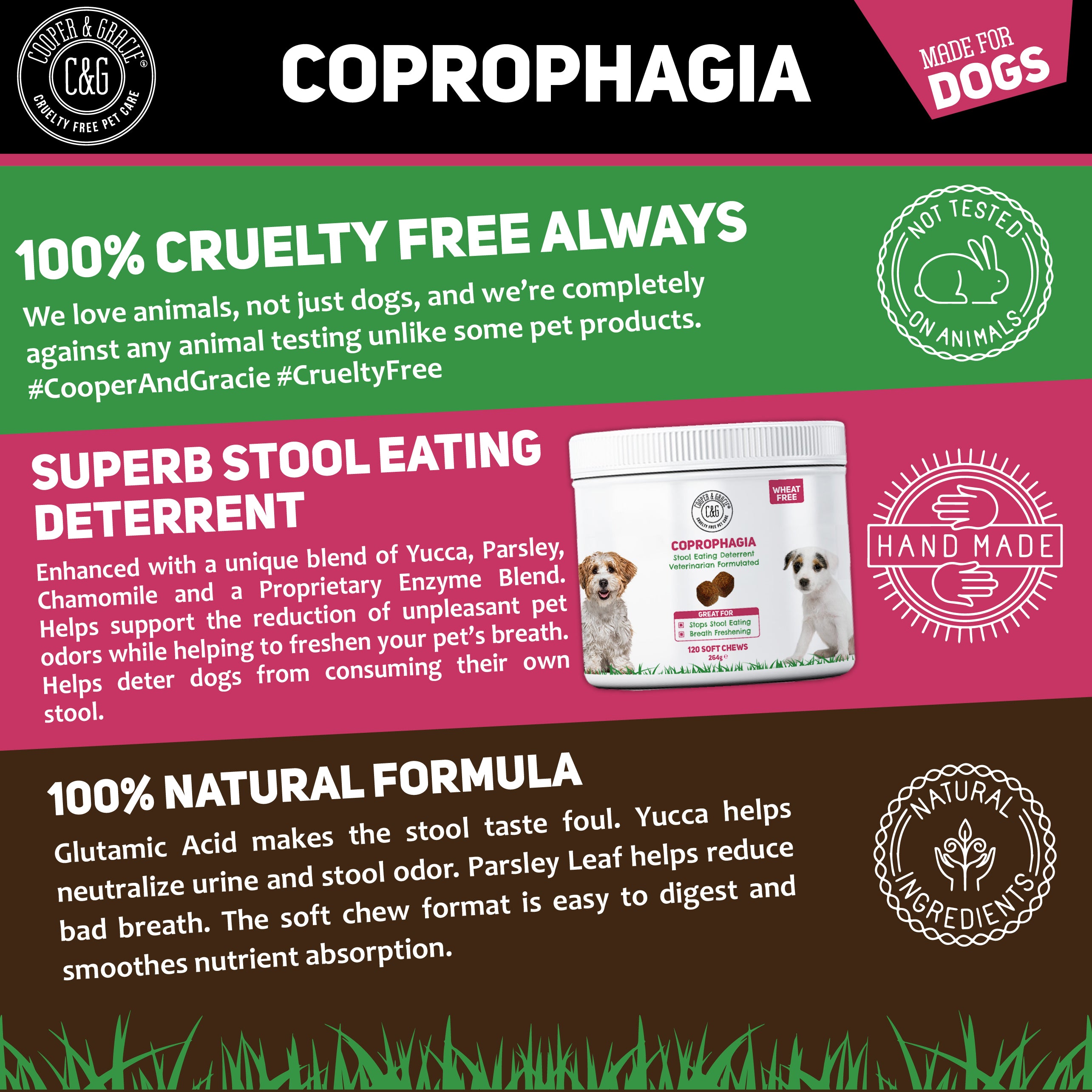 Natural Coprophagia Deterrent 120 Soft Chews