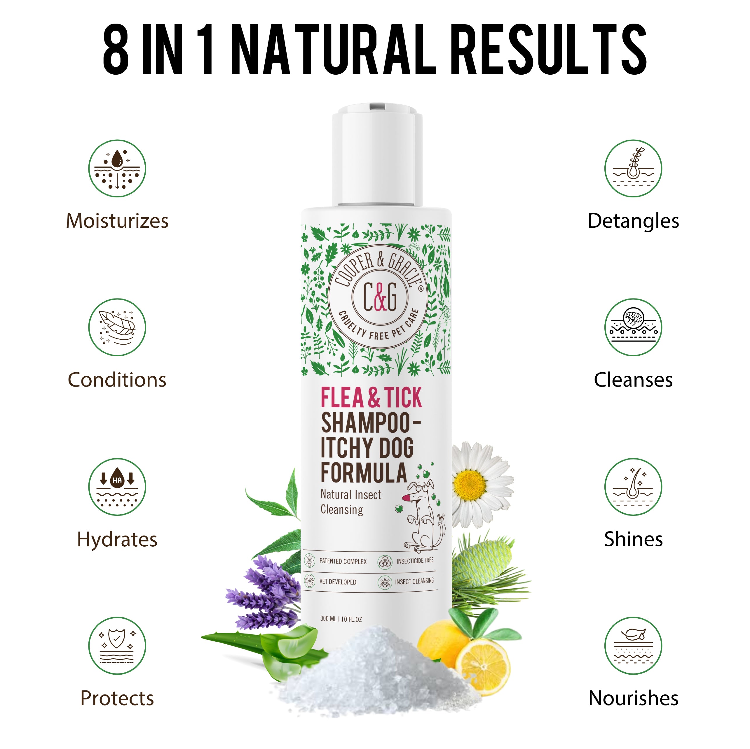 Dead Sea Itchy Dog Flea & Tick Shampoo – 300ml | Insecticide-Free, Vet-Developed Relief