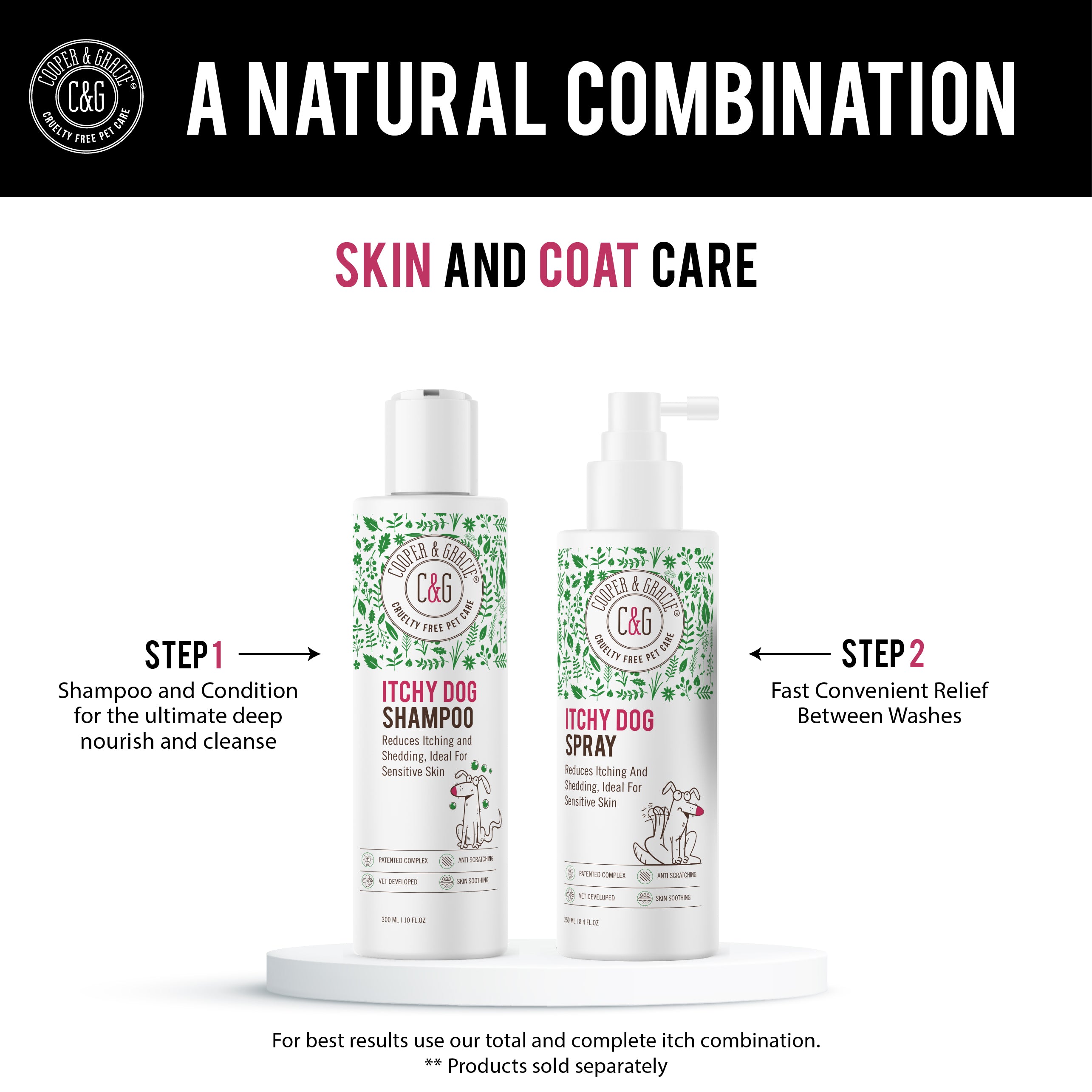 Dead Sea Anti-Bacterial & Anti-Fungal Dog Spray – 250ml – Soothes Itchy Skin Naturally