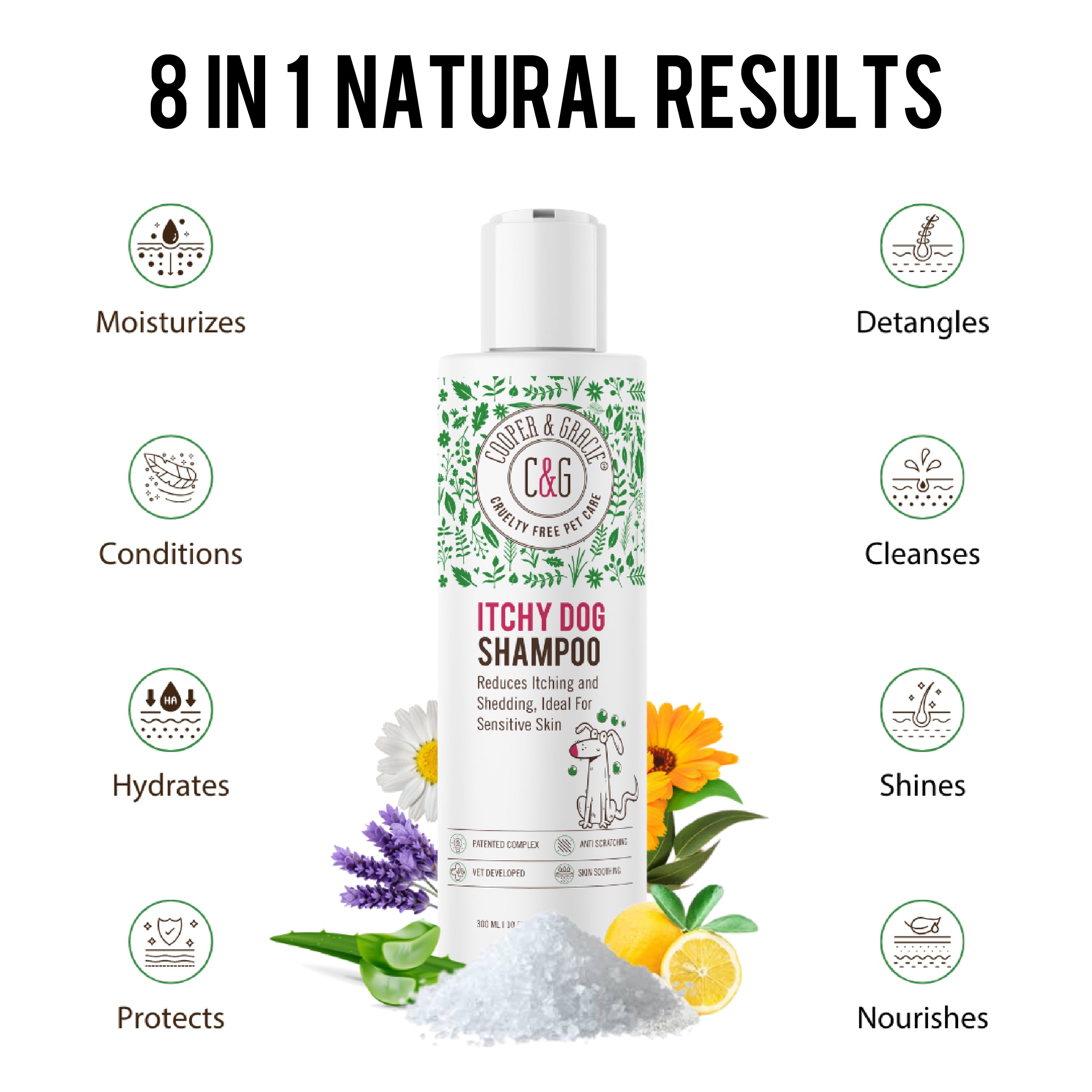 Dead Sea Itchy Dog Shampoo – 300ml | Anti-Itch, Antibacterial & Antifungal