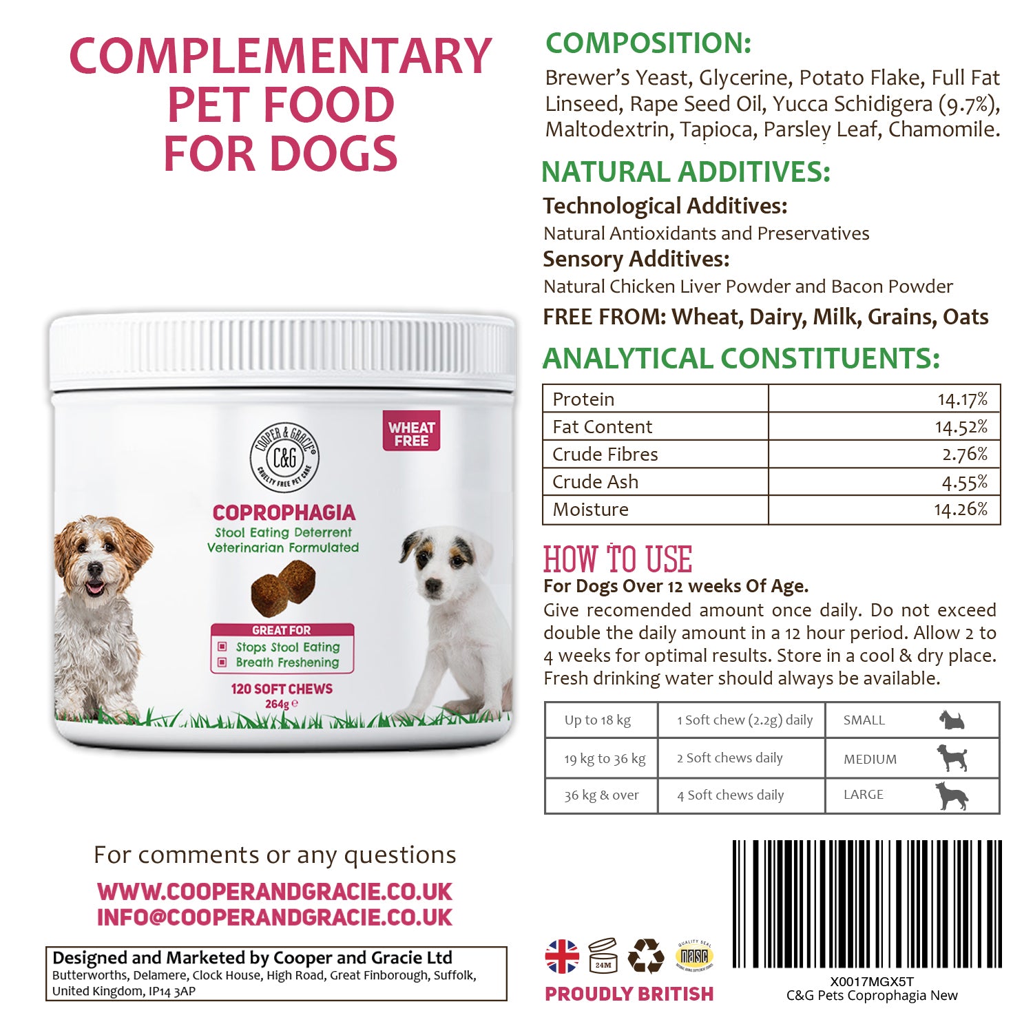Natural Coprophagia Deterrent 120 Soft Chews