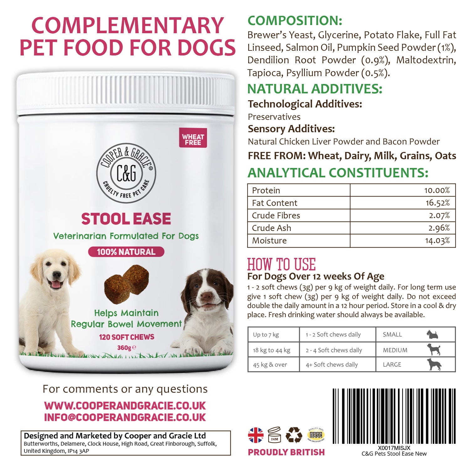 Stool Ease for Dogs 120 Soft Chews