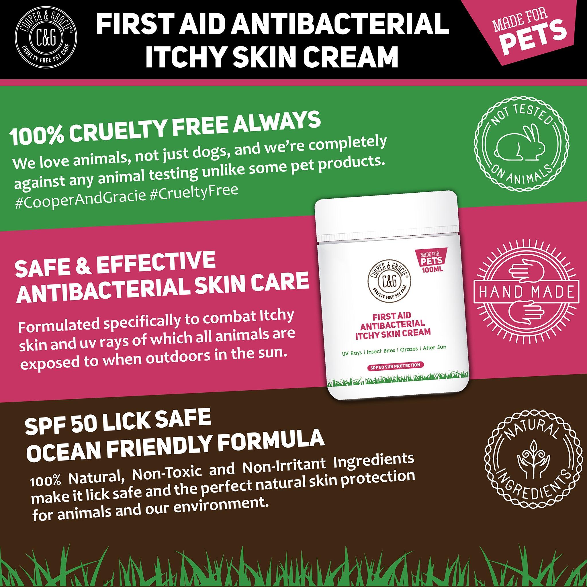 Anti-Bacterial Cream for Dogs for Itchy Skin – with SPF 50 Sun Cream - Cooper & Gracie™ Limited