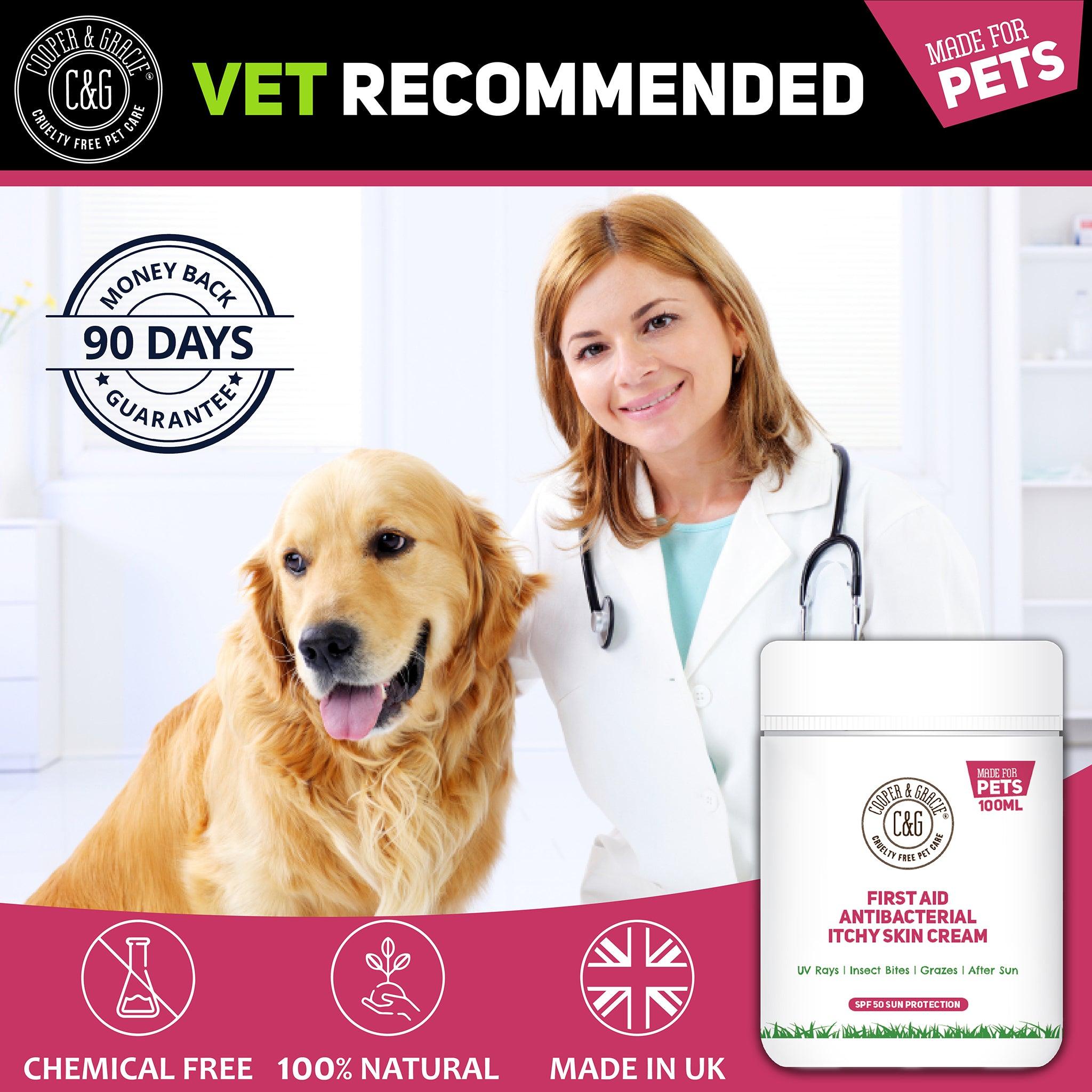 Anti-Bacterial Cream for Dogs for Itchy Skin – with SPF 50 Sun Cream - Cooper & Gracie™ Limited