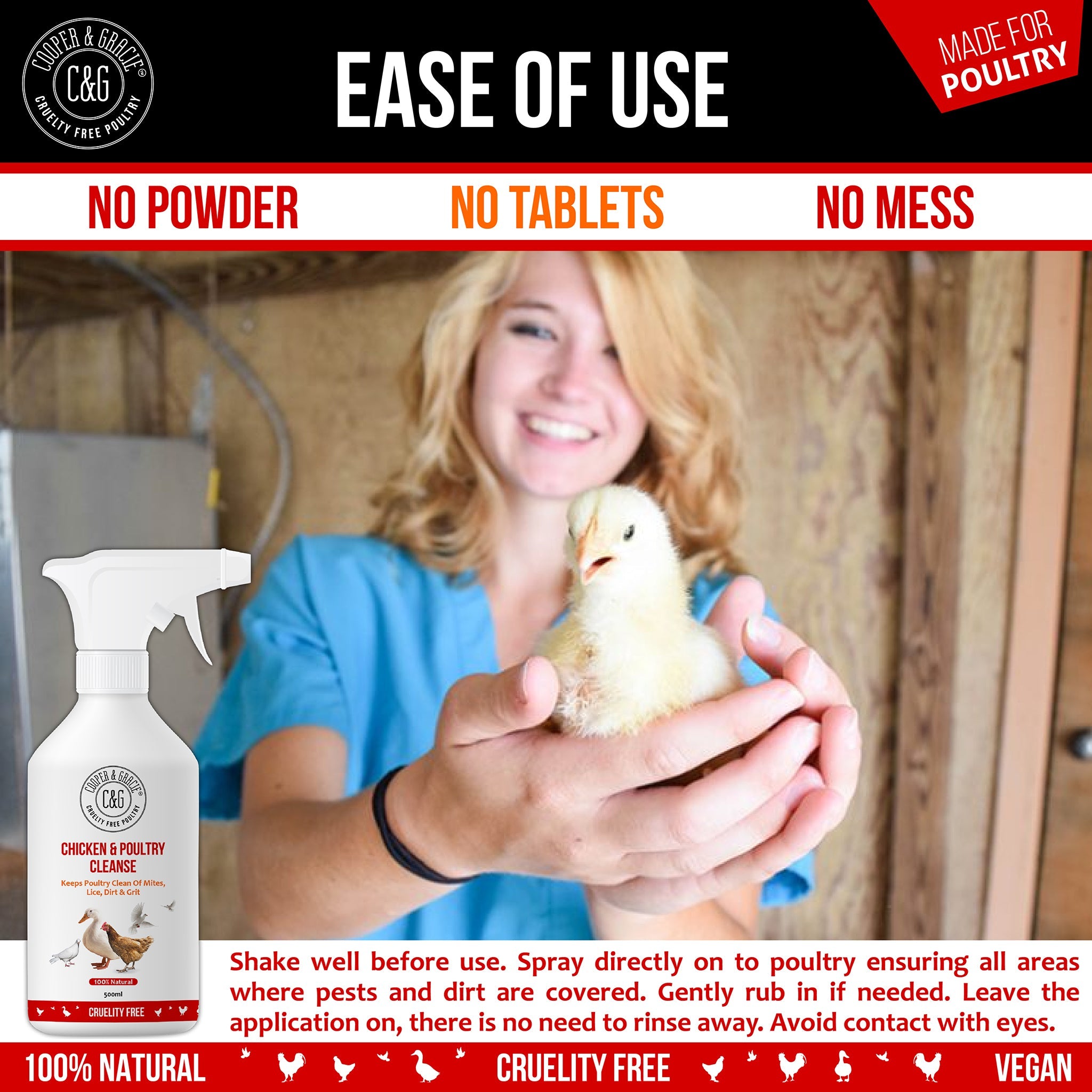 Chicken and Poultry Cleanse Mite and Lice Spray - Cooper & Gracie™ Limited