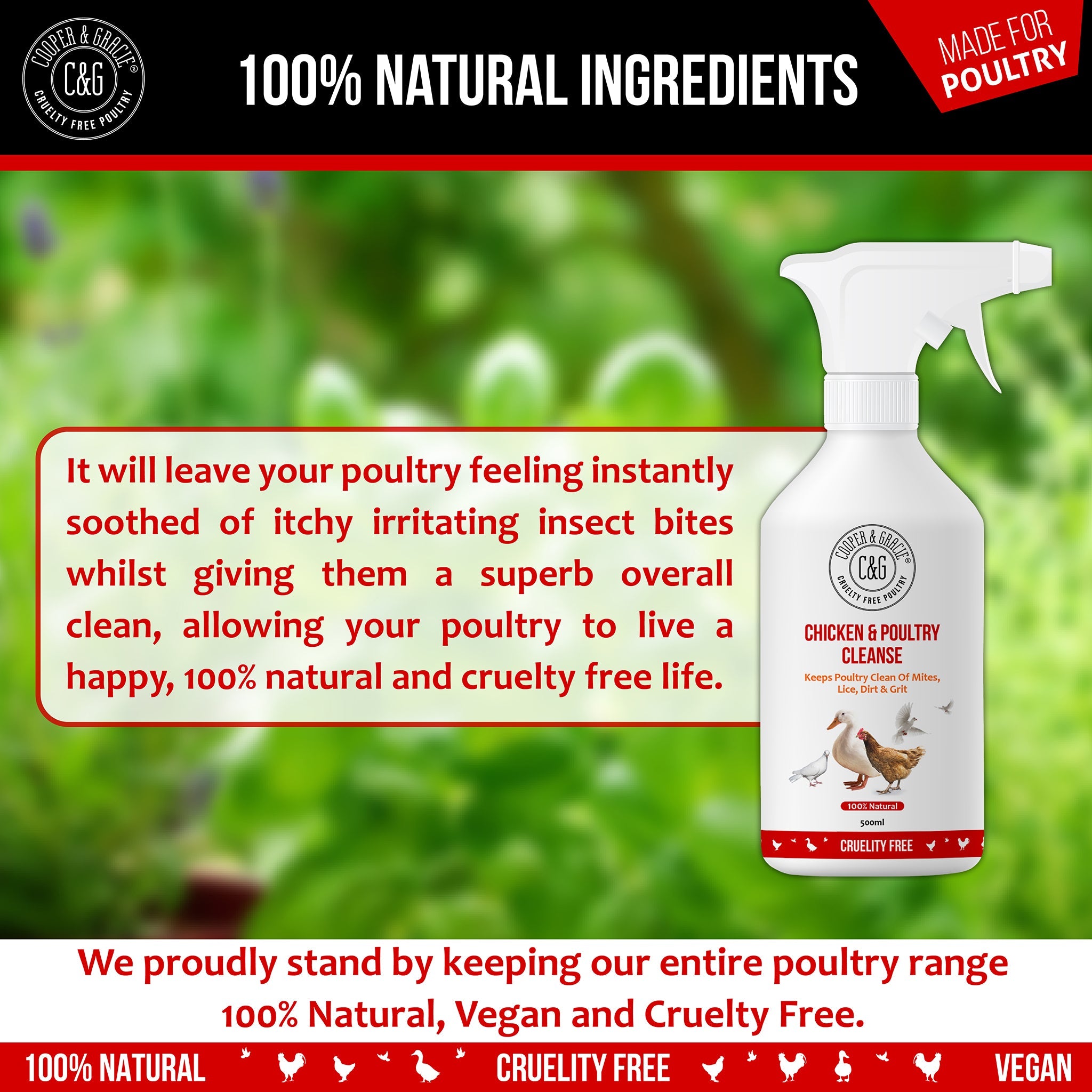 Chicken and Poultry Cleanse Mite and Lice Spray - Cooper & Gracie™ Limited