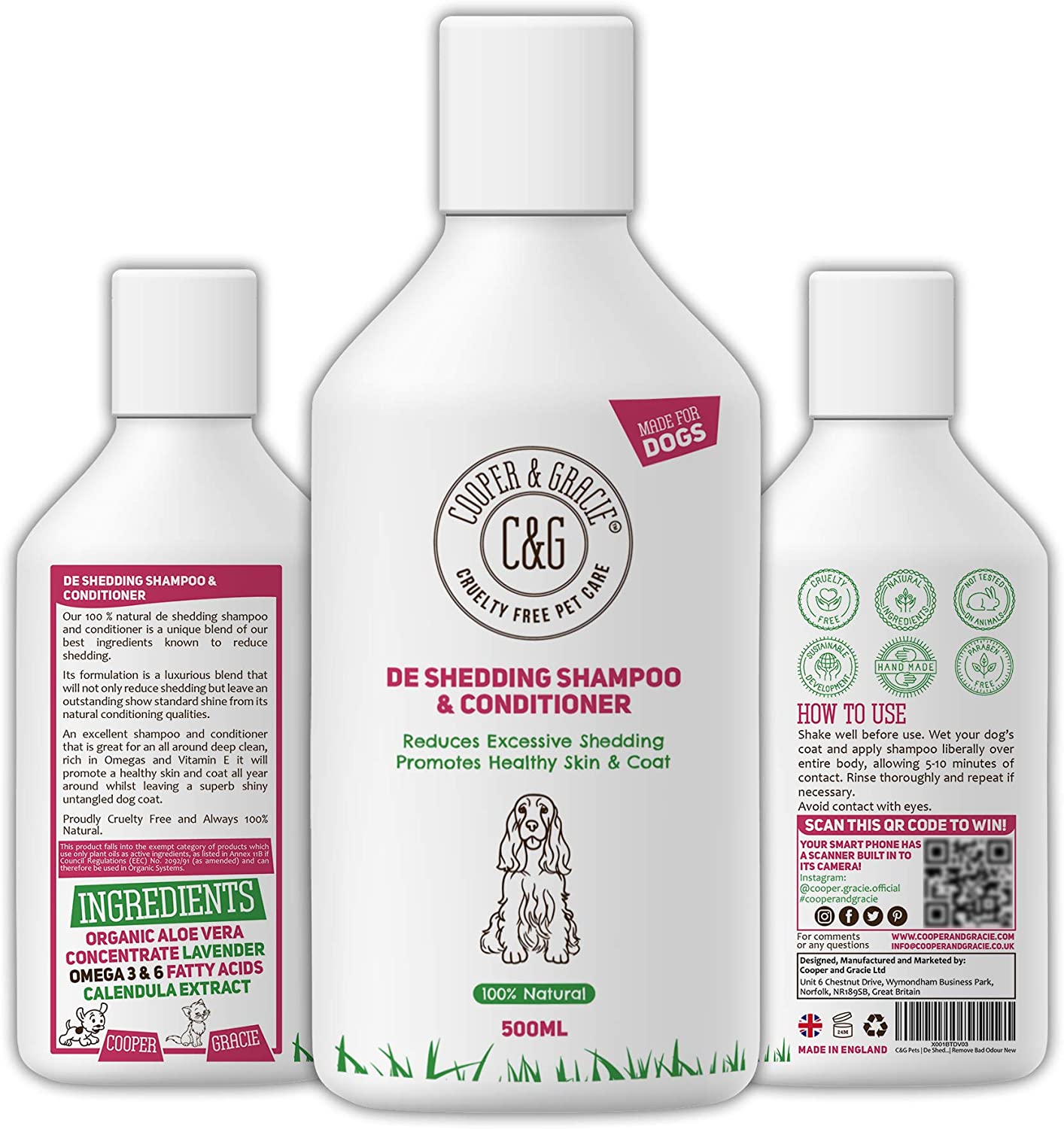 De Shedding Shampoo & Conditioner 500ML - Cooper & Gracie™ Limited