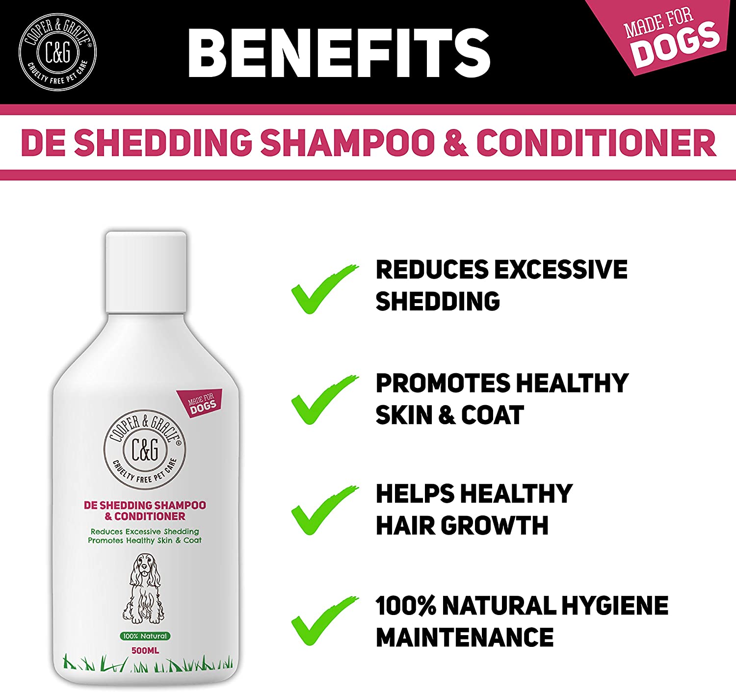 De Shedding Shampoo & Conditioner 500ML - Cooper & Gracie™ Limited