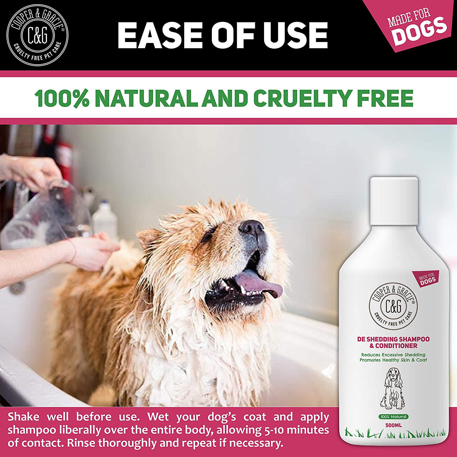De Shedding Shampoo & Conditioner 500ML - Cooper & Gracie™ Limited