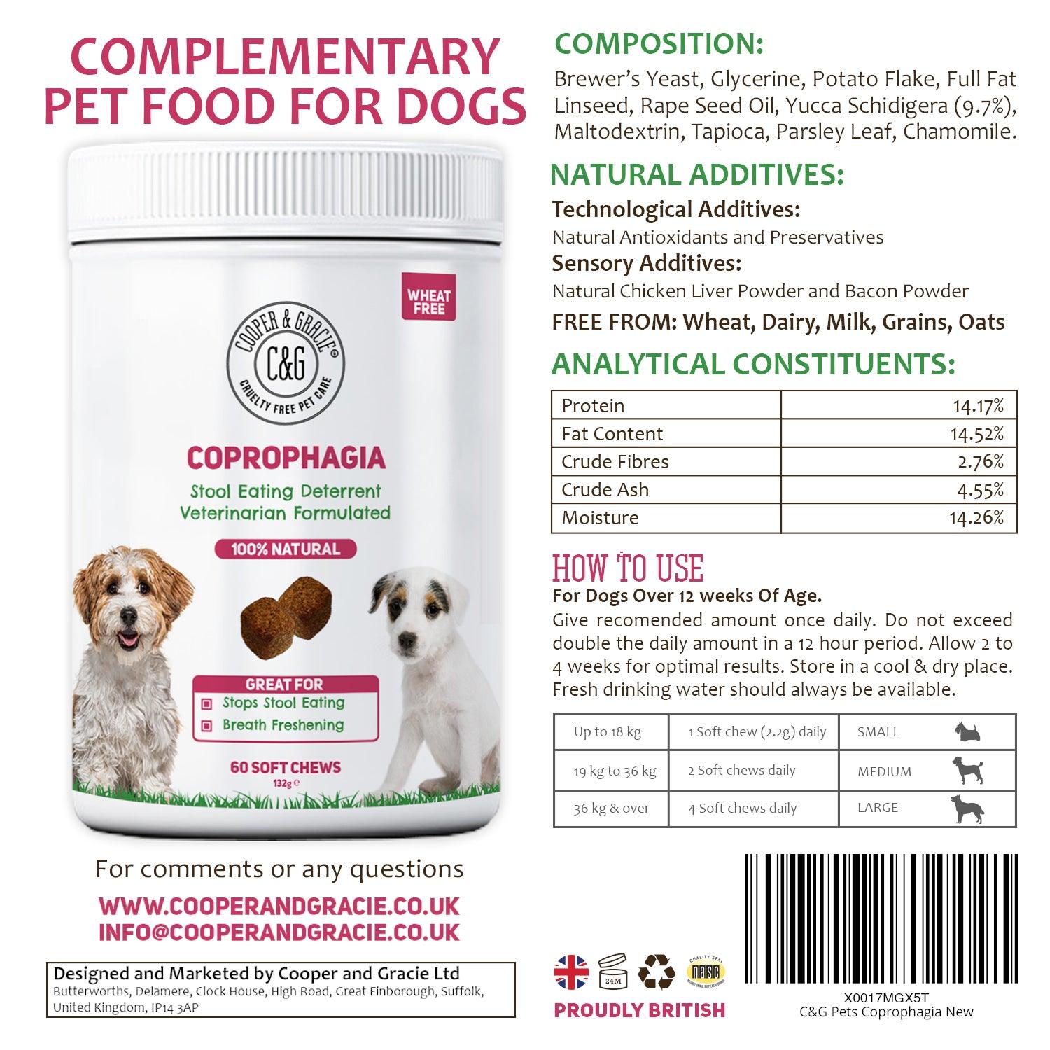 Natural Coprophagia Deterrent 60 Soft Chews - Cooper & Gracie™ Limited
