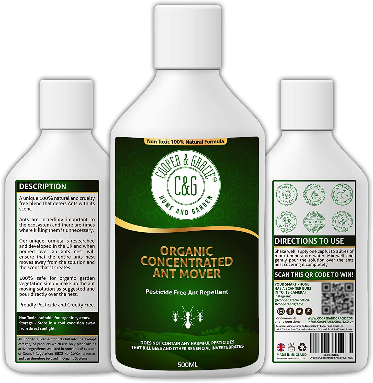 Organic Concentrated Ant Mover 500ml - Cooper & Gracie™ Limited