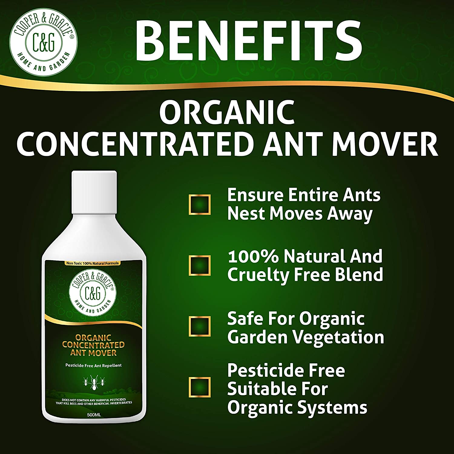 Organic Concentrated Ant Mover 500ml - Cooper & Gracie™ Limited