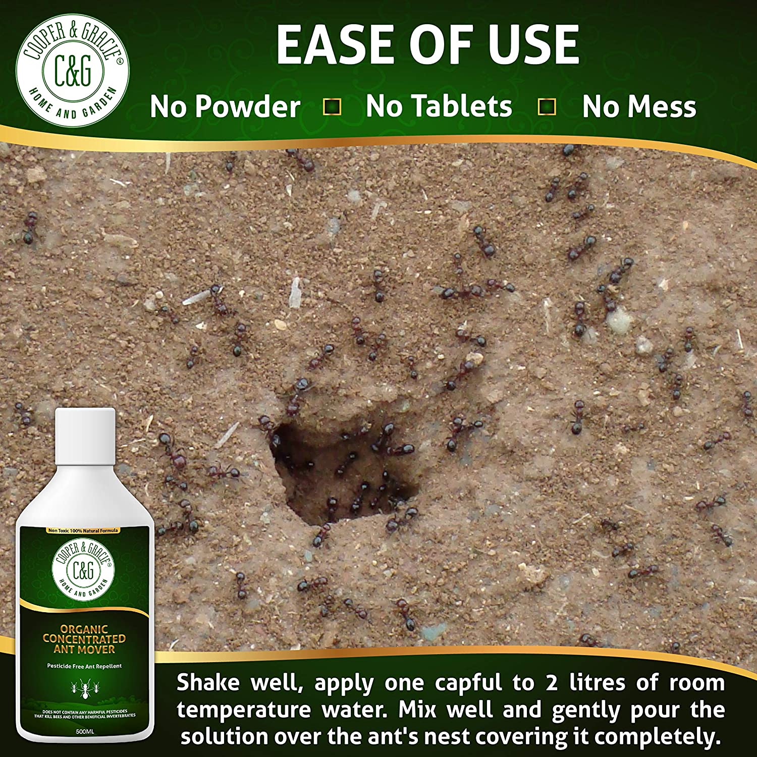 Organic Concentrated Ant Mover 500ml - Cooper & Gracie™ Limited