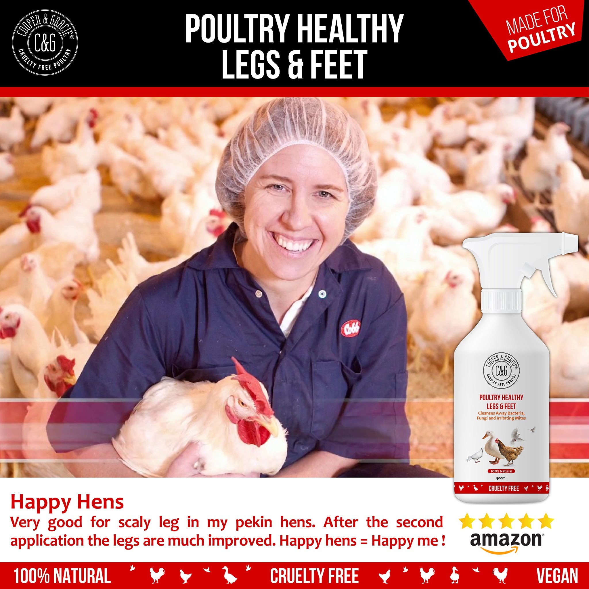 Scaly Legs and Feet Spray for Chickens and Poultry - Cooper & Gracie™ Limited