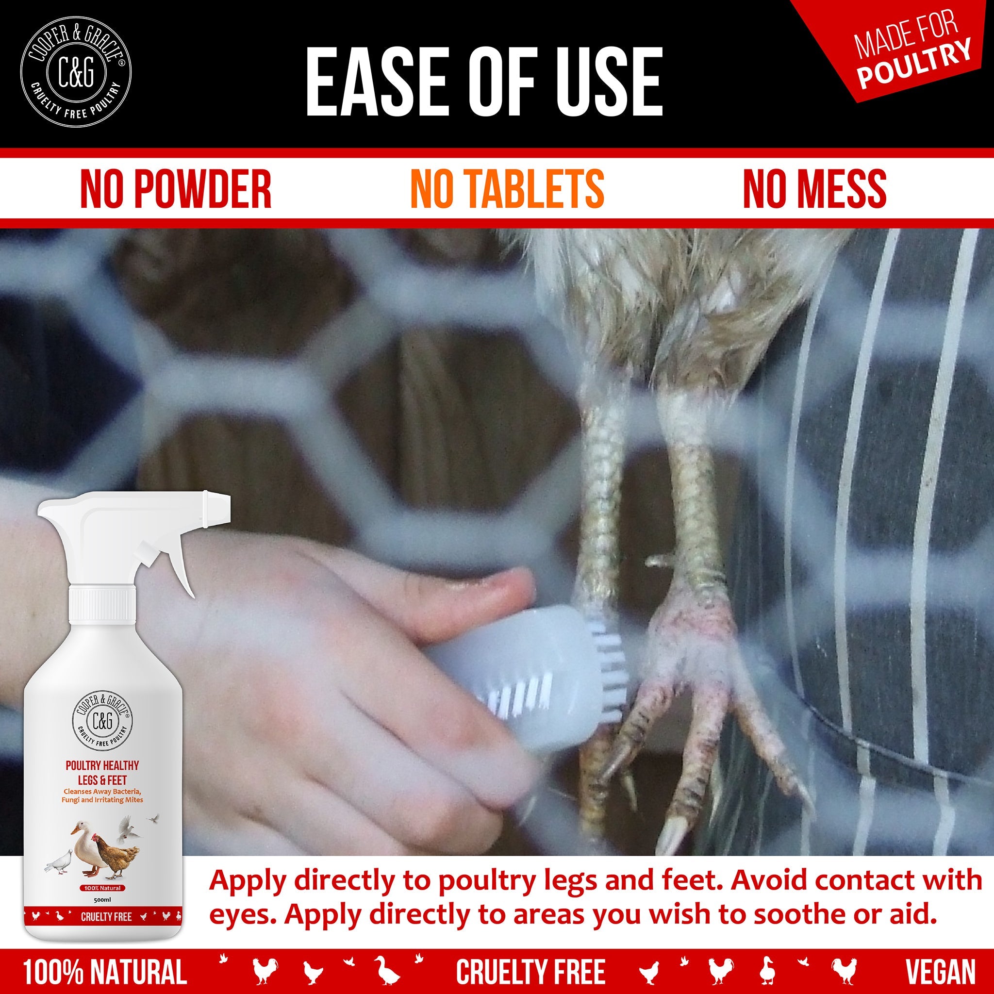 Scaly Legs and Feet Spray for Chickens and Poultry - Cooper & Gracie™ Limited