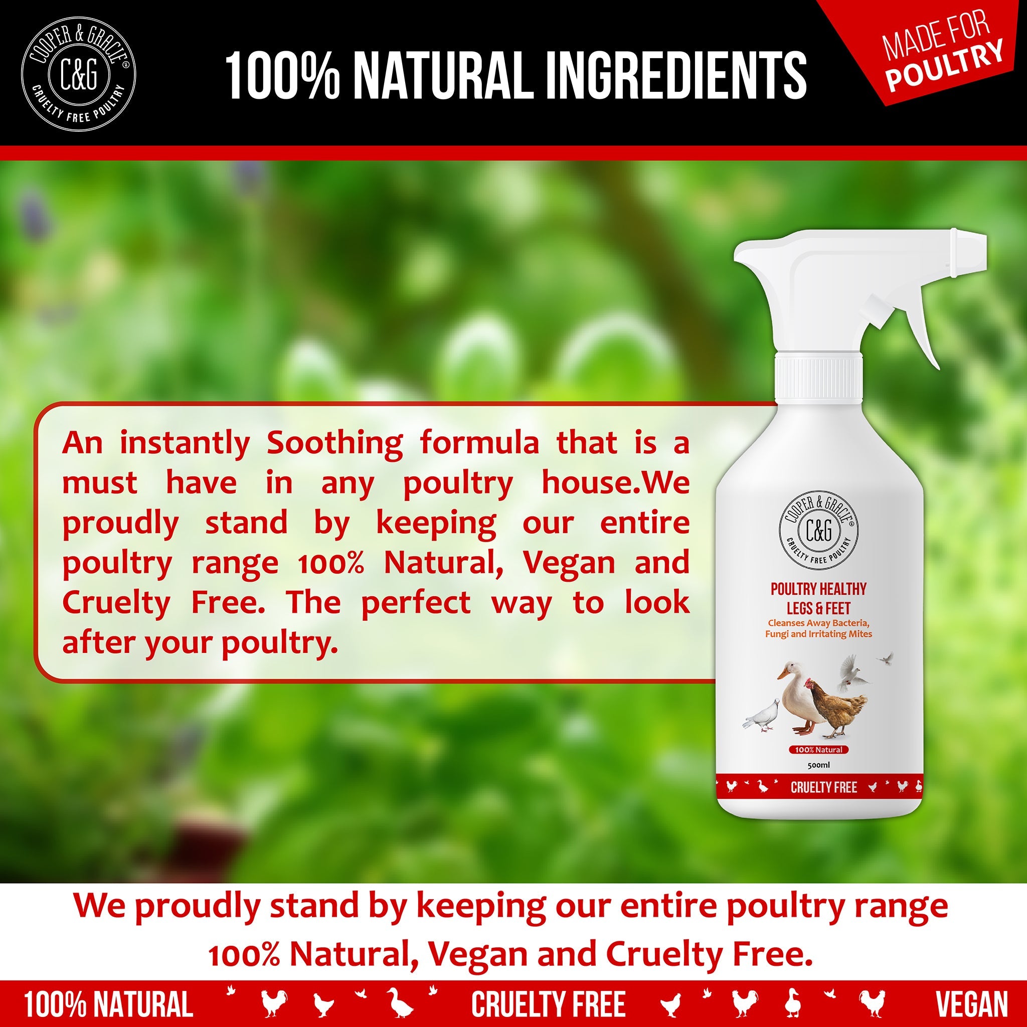 Scaly Legs and Feet Spray for Chickens and Poultry - Cooper & Gracie™ Limited