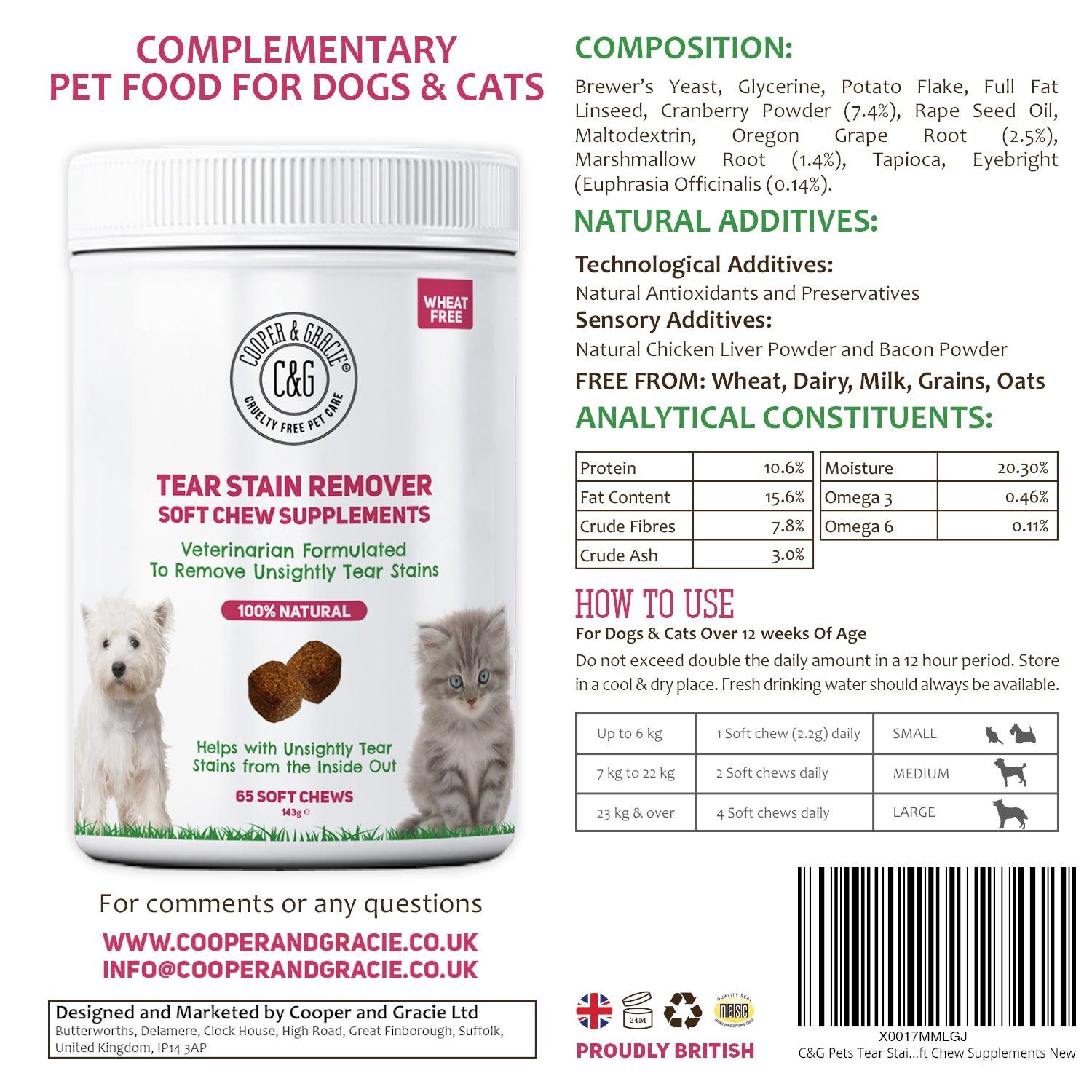 Tear Stain Supplement 65 Soft Chews - Cooper & Gracie™ Limited