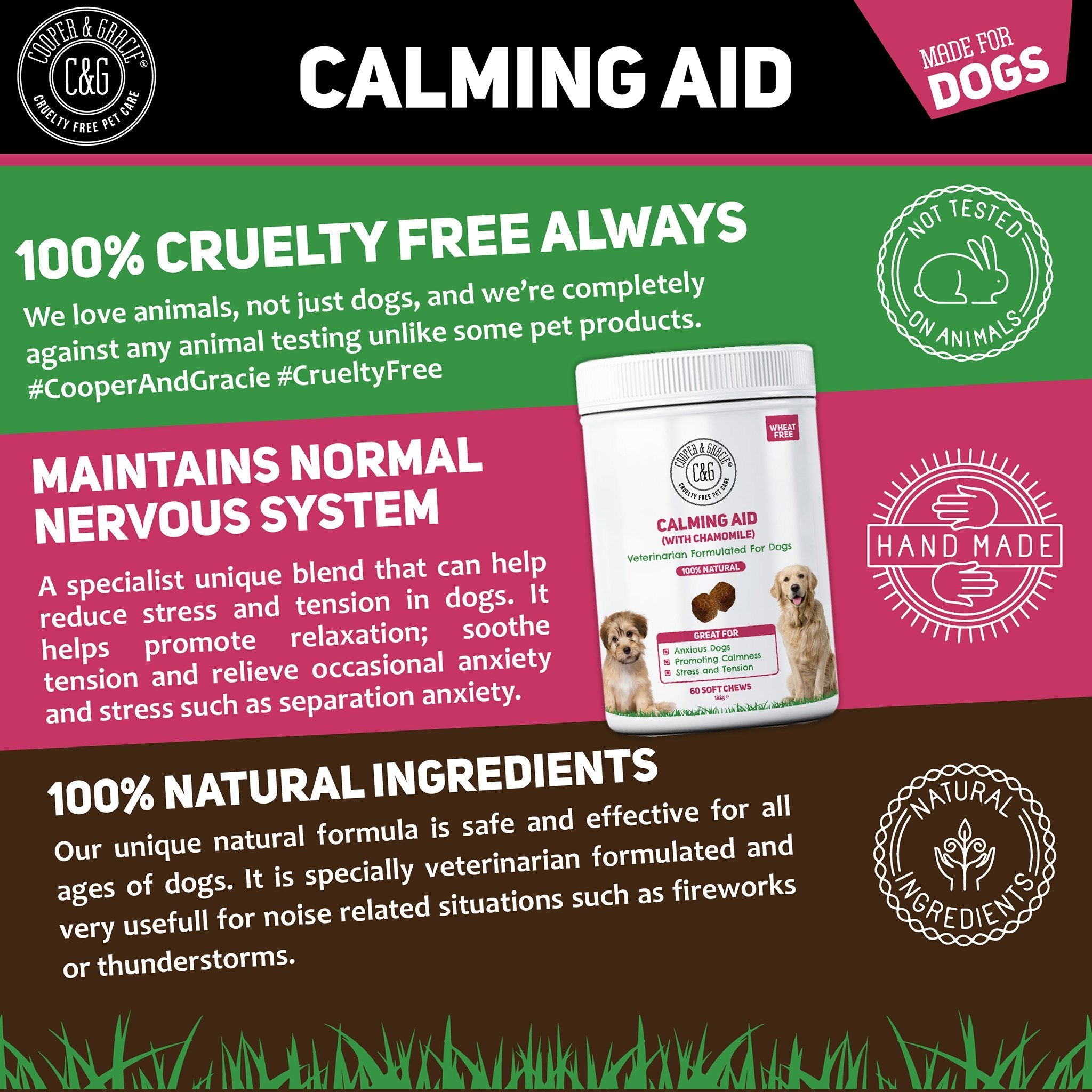 Calming Supplements for Dogs with Chamomile 60 Soft Chews (4597967913015)