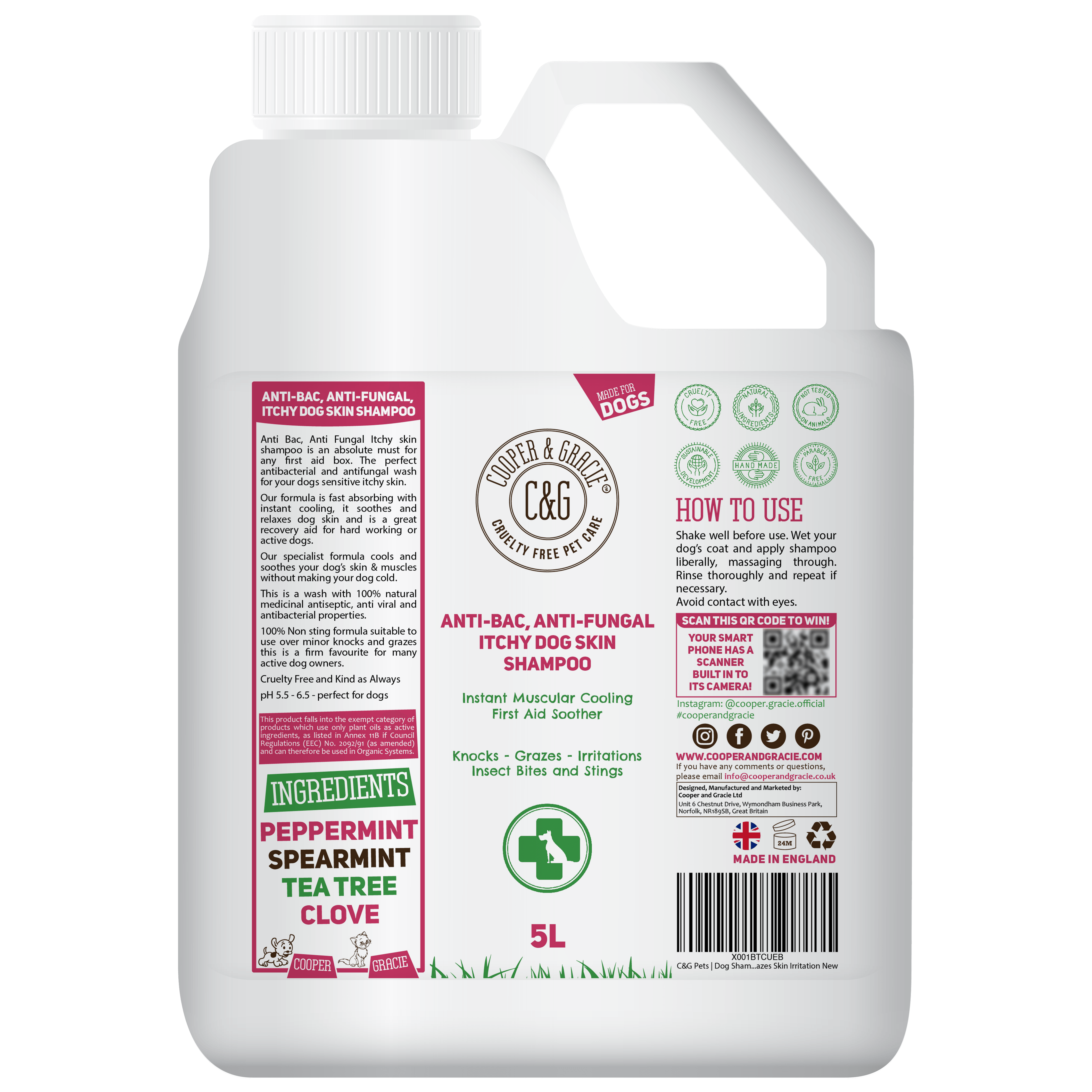 Anti-bacterial Anti-fungal Dog Shampoo - Cooper & Gracie™ Limited