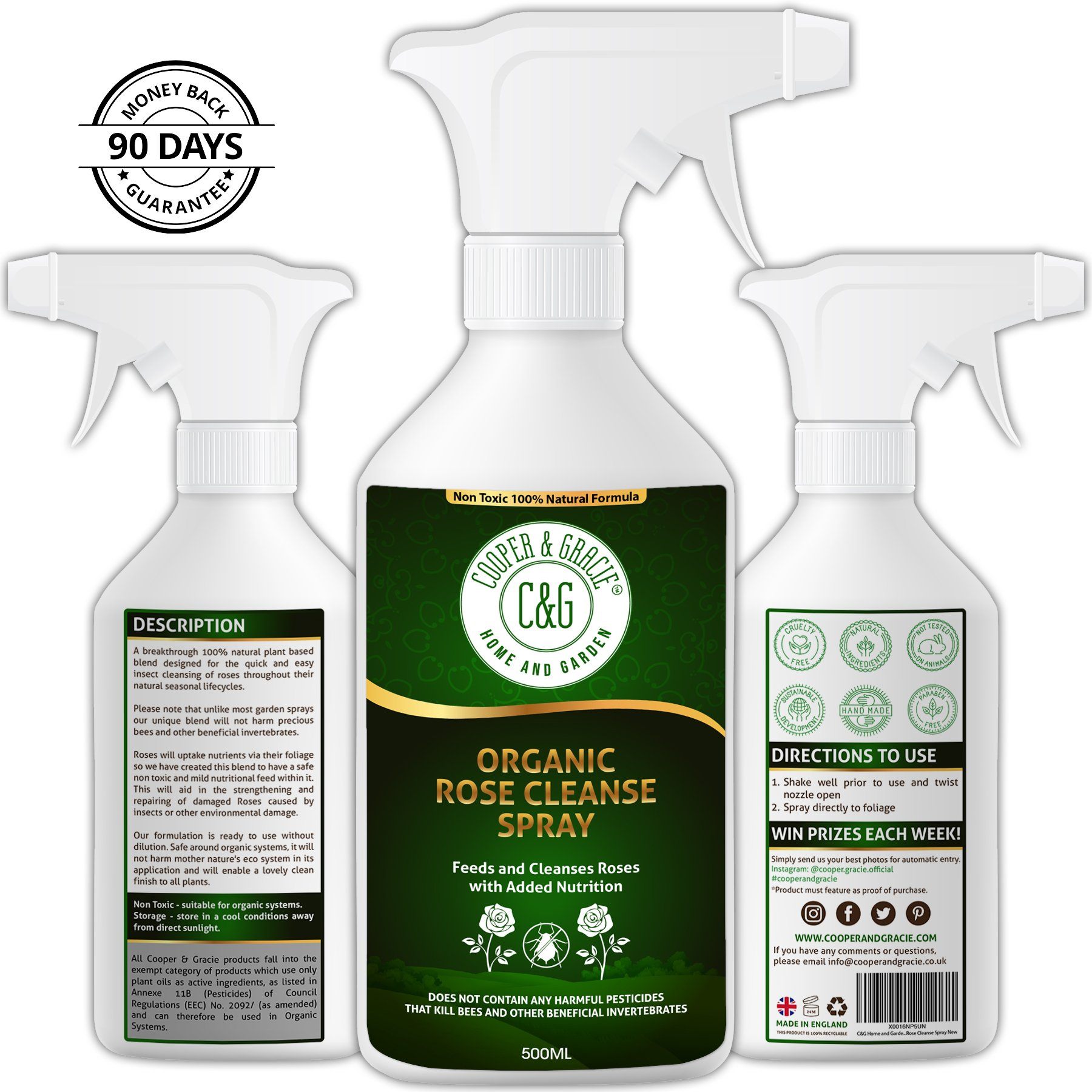 Organic Rose Cleanse Spray Quick Rose Insect Cleansing (4571052638263)