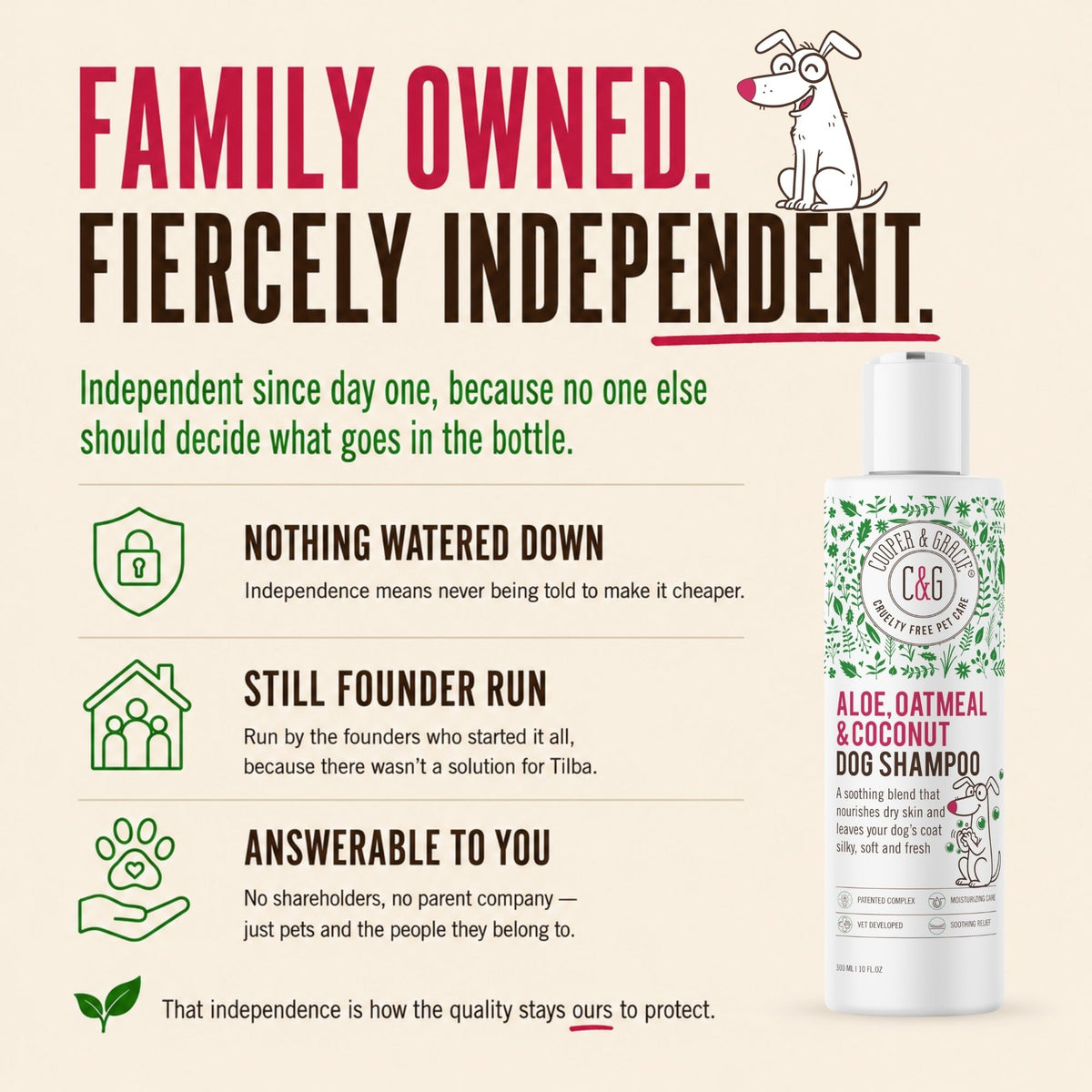 Oatmeal Dog Shampoo with Aloe Vera & Coconut – 300ml
