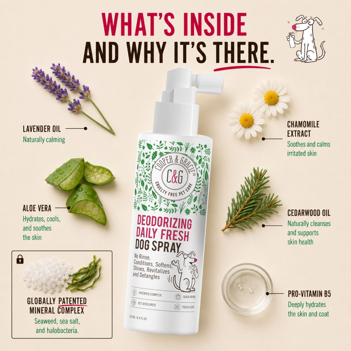 Deodorising Daily Fresh Dog Spray – 250ml