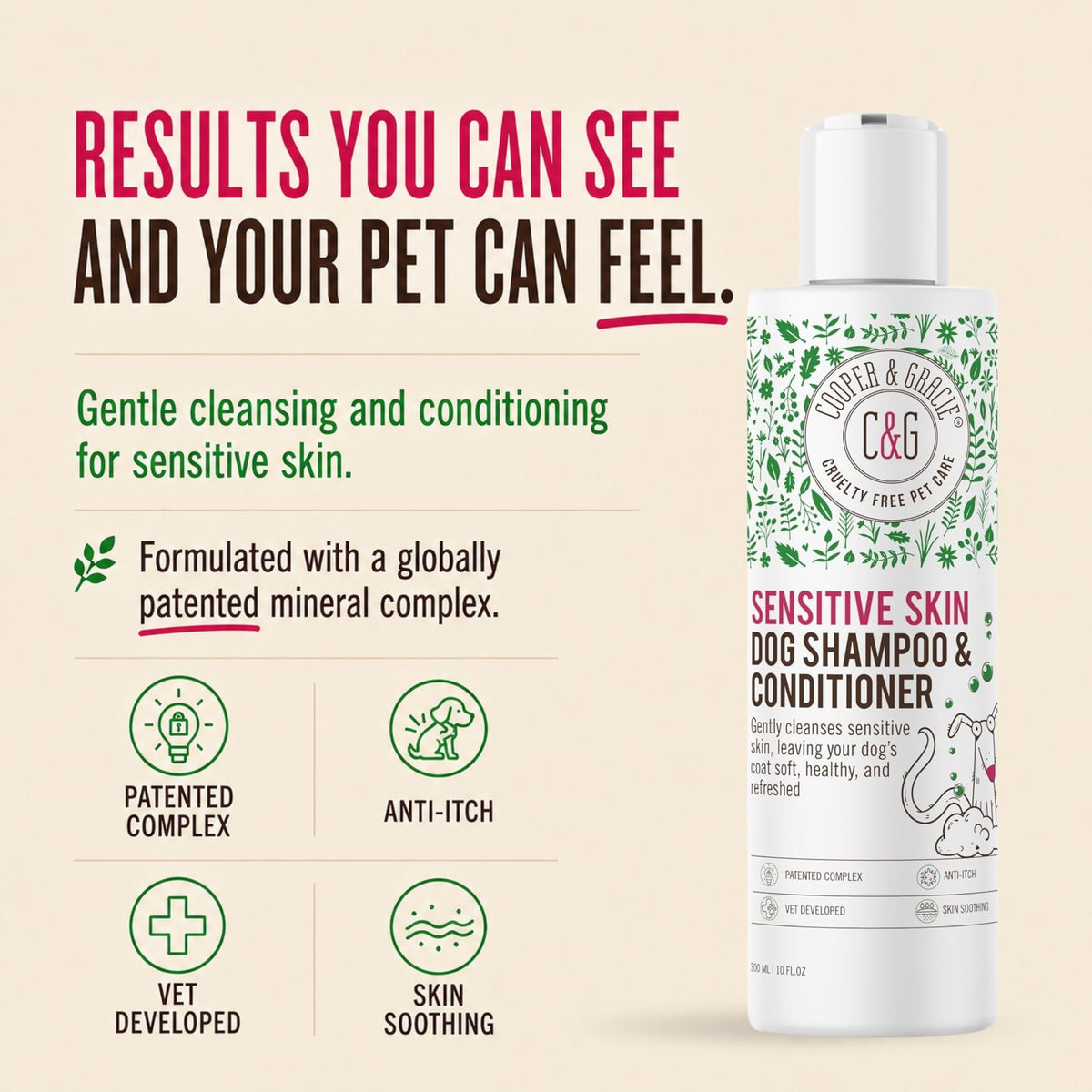 Sensitive Skin Dog Shampoo & Conditioner – 300ml